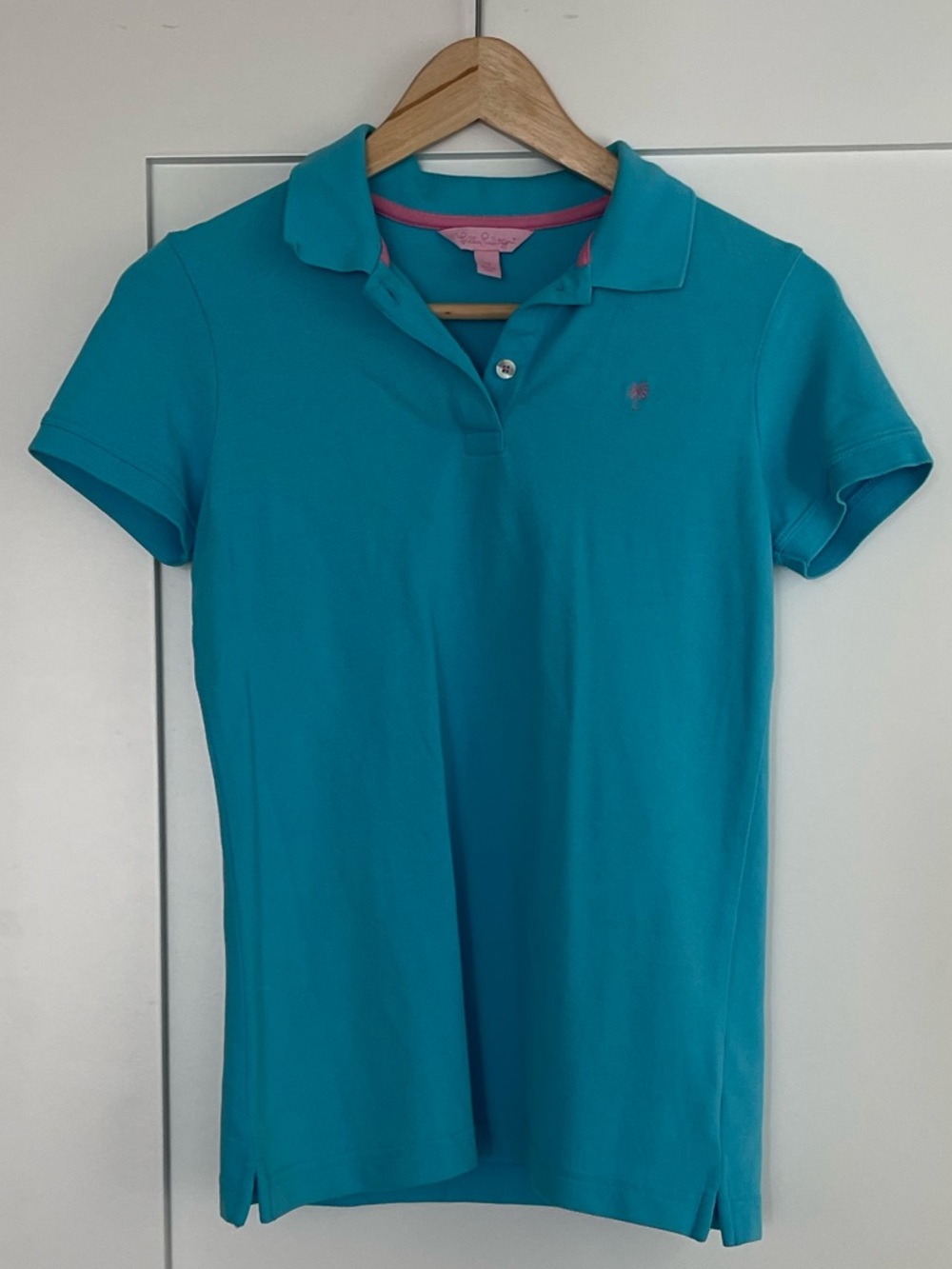 Lilly Pulitzer Teal Short-Sleeve Polo XS